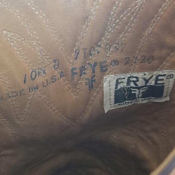 Vintage Frye Boots Mens Size 10.5 Maroon Red Oxblood Billy Western Cowboy USA - Picture 9 of 11